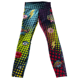 PANACHE Pop Art Comic Graphic Leggings Women’s Small High-Rise Stretch Boom Pow